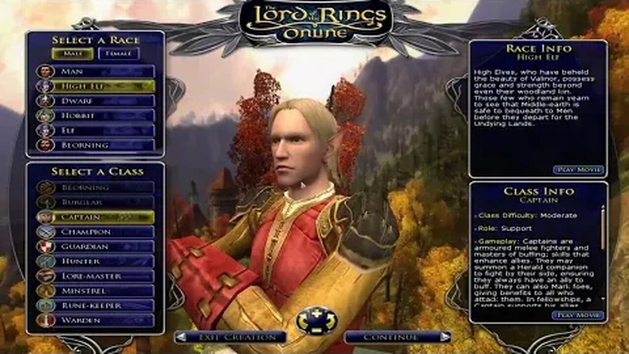 LOTRO High Elf Bullroarer Character Creation (2017)