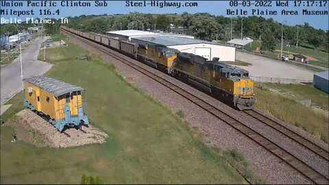 EB Coal Drag with UP 1995 in Carroll, Belle Plaine & Grand Mound, IA on August 3, 2022 #steelhighway