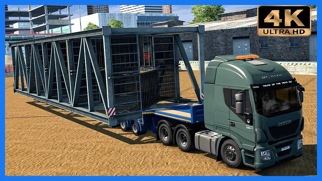 ENORMOUS Construction Staircase transported with Iveco Stralis Hi-Way | Euro Truck Simulator 2 “4K”