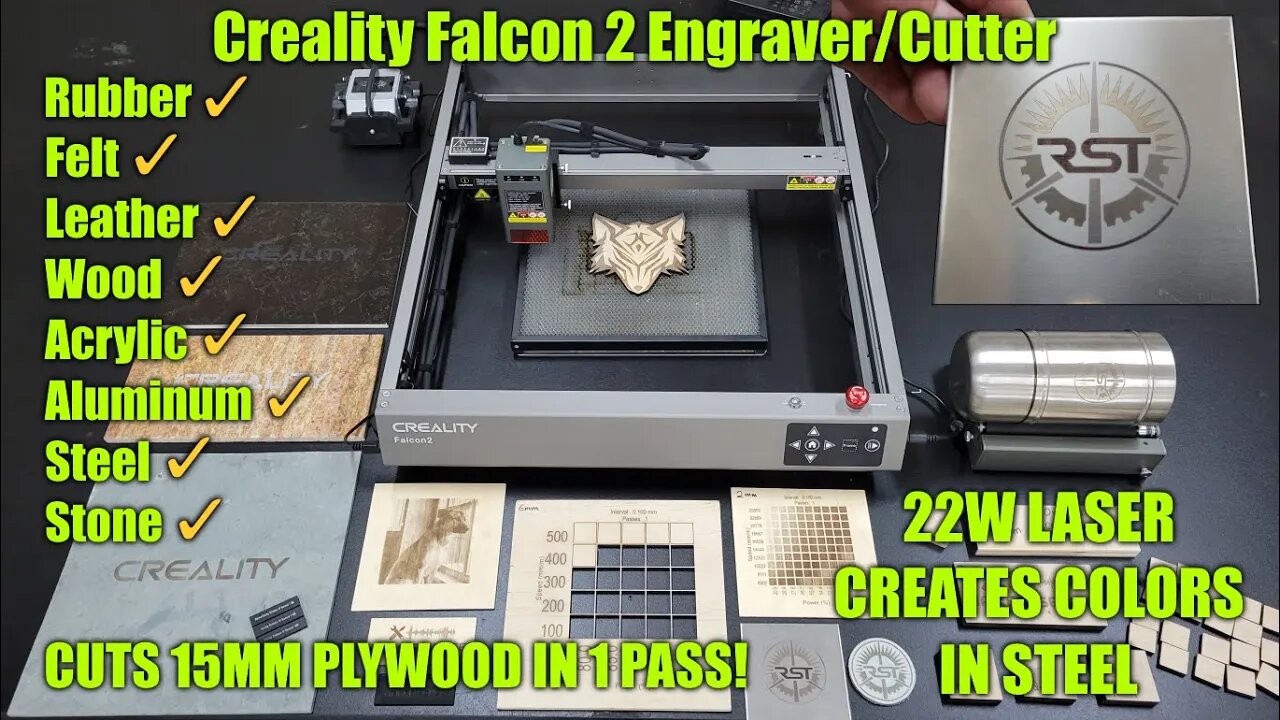 Creality 22W Falcon 2 Laser Engraver - Cuts 15mm Thick Wood Like Butter!