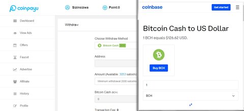 How To Get Free Bitcoin Cash BCH Cryptocurrency Paid To Click At Coinpayu And Instant Withdraw