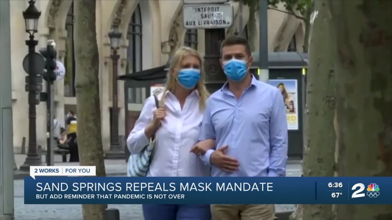 Sand Springs lifts mask ordinance