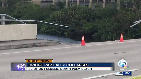 U.S. 1 bridge in North Palm Beach partially collapses