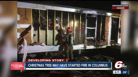 Christmas tree catches fire, destroys Columbus man's home on Christmas Eve