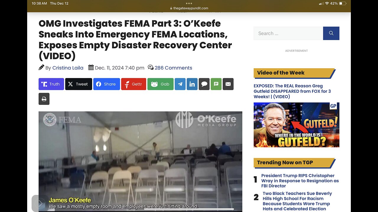 OMG Investigates FEMA Part 3: O’Keefe Sneaks Into Emergency FEMA Locations, Exposes Empty Center