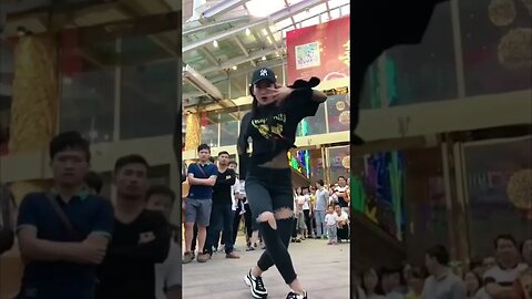 Sexy Chinese Girl Puts On A Hot Street Dance