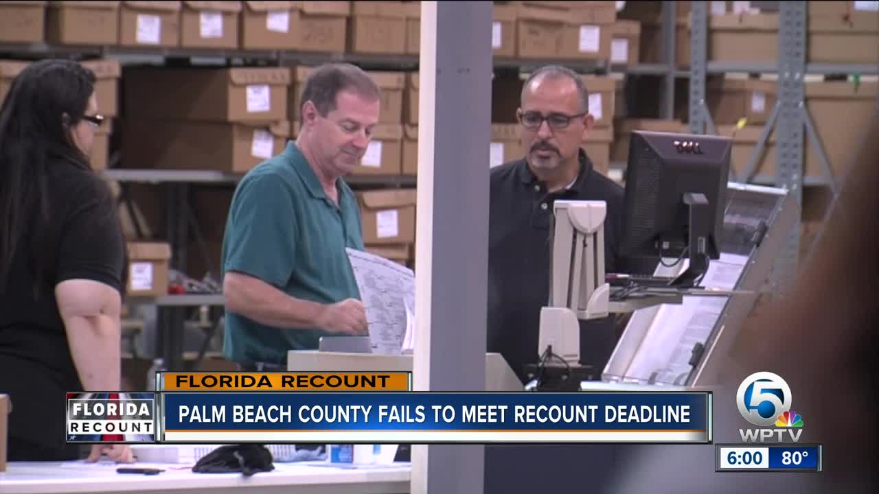 Palm Beach County fails to meet recount deadline