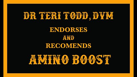 Dr Teri Todd, DVM Endorses Amino Boost