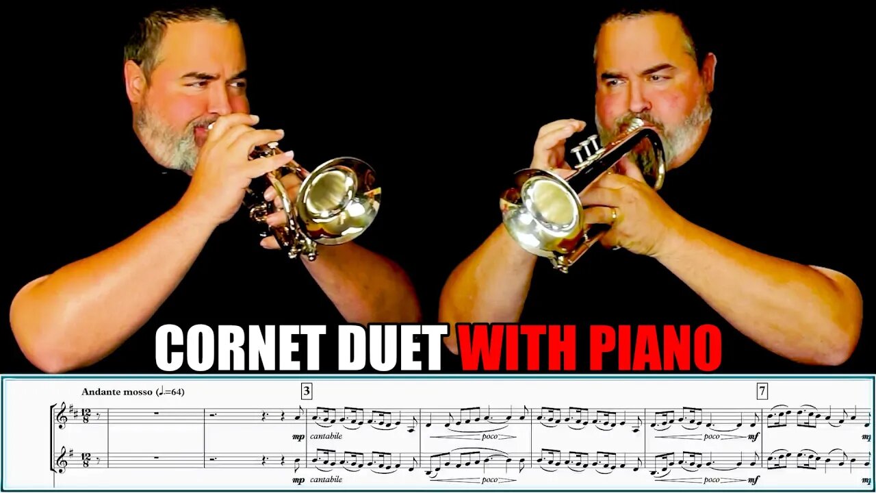 CORNET or TRUMPET DUET "Gesu Bambino" by Pietro Yon. Sheet Music Play Along!