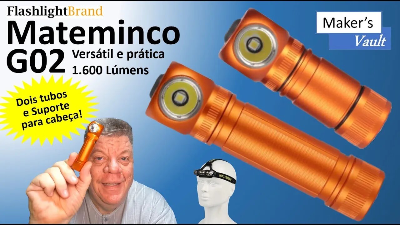 Mateminco G02 Lanterna com 1 600 Lúmens, dois modos de operação, base magnética e muito versátil!