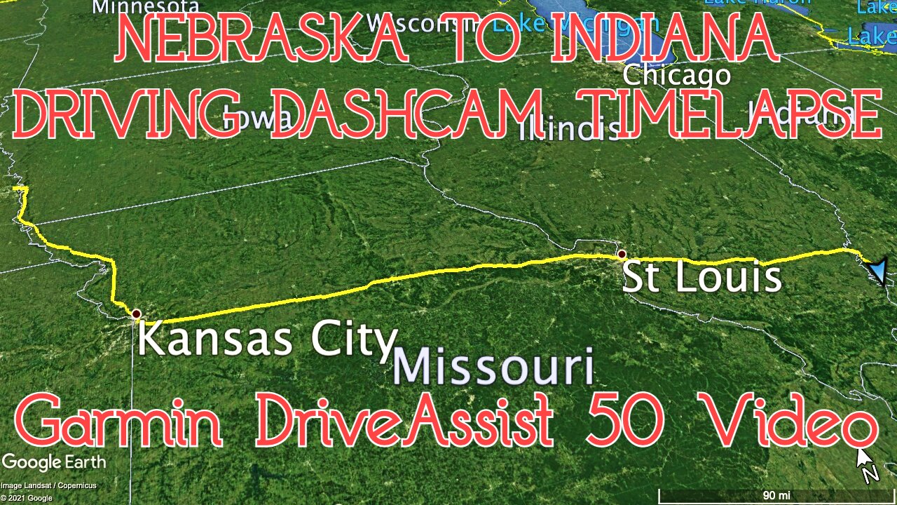 NEBRASKA TO INDIANA DRIVING DASHCAM TIMELAPSE / Garmin DriveAssist 50 Video