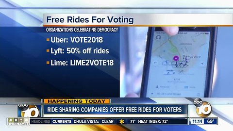 Ride sharing companies offer free rides for voters