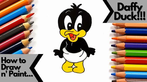 How to draw and paint Daffy Duck Baby Looney Tunes