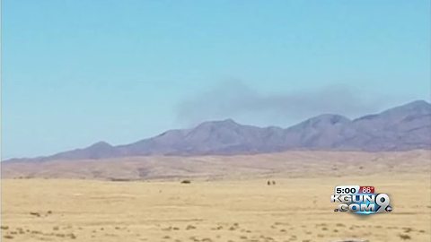 Fire near Benson, smoke visible over Whetstone Mountains