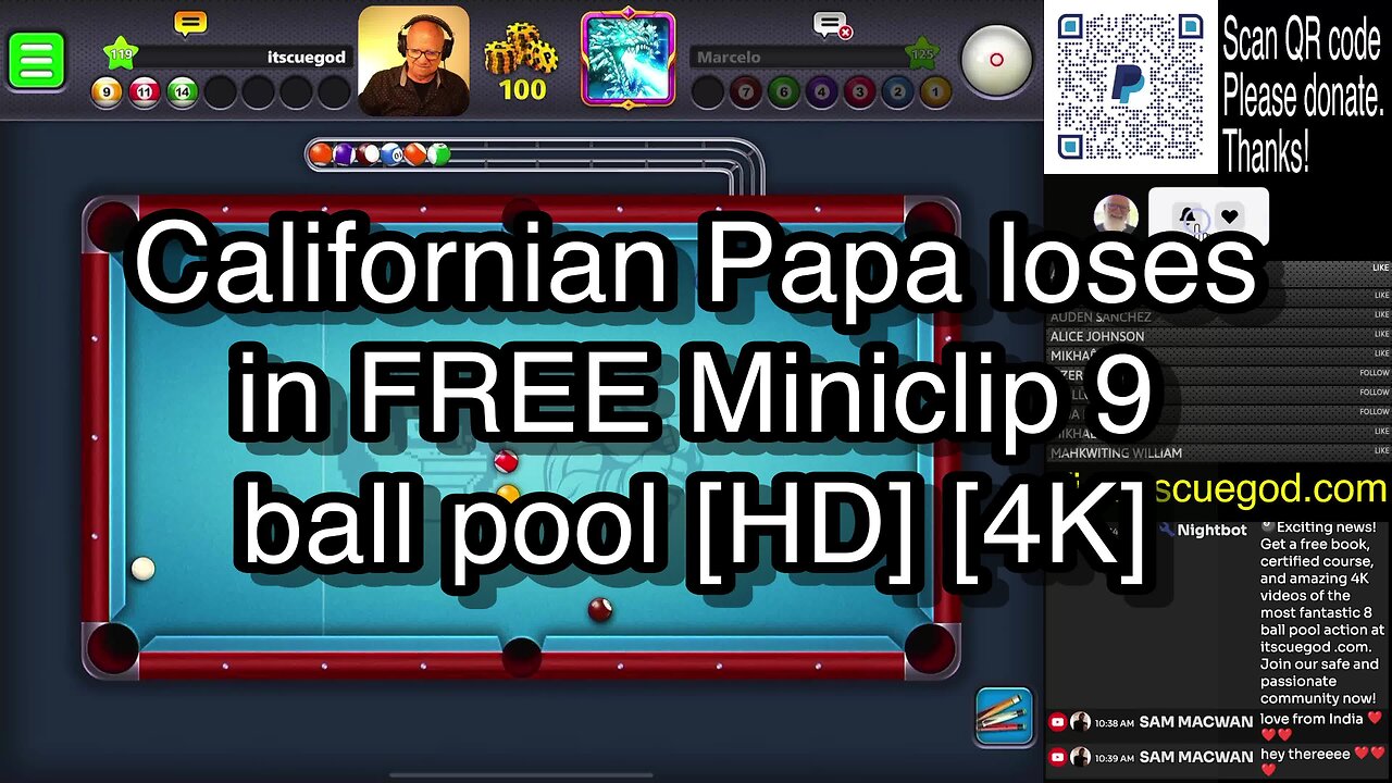 Californian Papa loses in FREE Miniclip 9 ball pool [HD] [4K] 🎱🎱🎱 8 Ball Pool 🎱🎱🎱