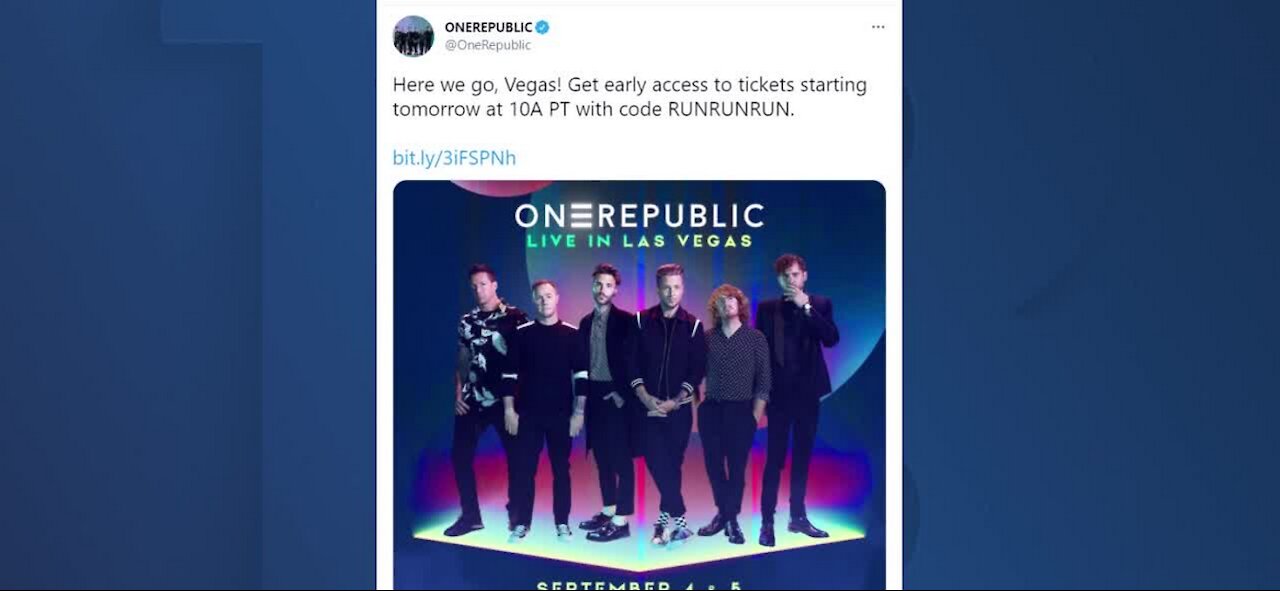 OneRepublic announces Labor Day performances in Las Vegas