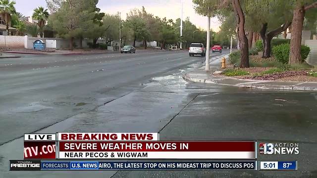 Storm causes flooding, tree fire in Las Vegas