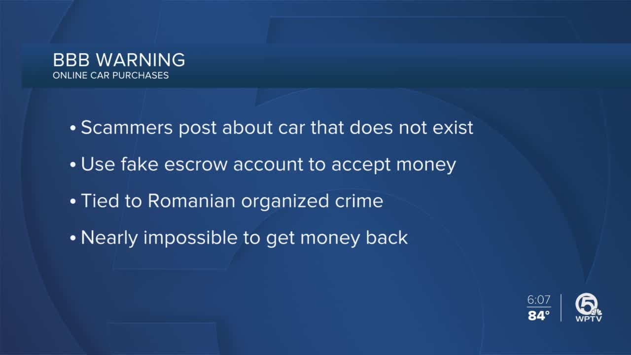 Better Business Bureau warns of car scam based overseas