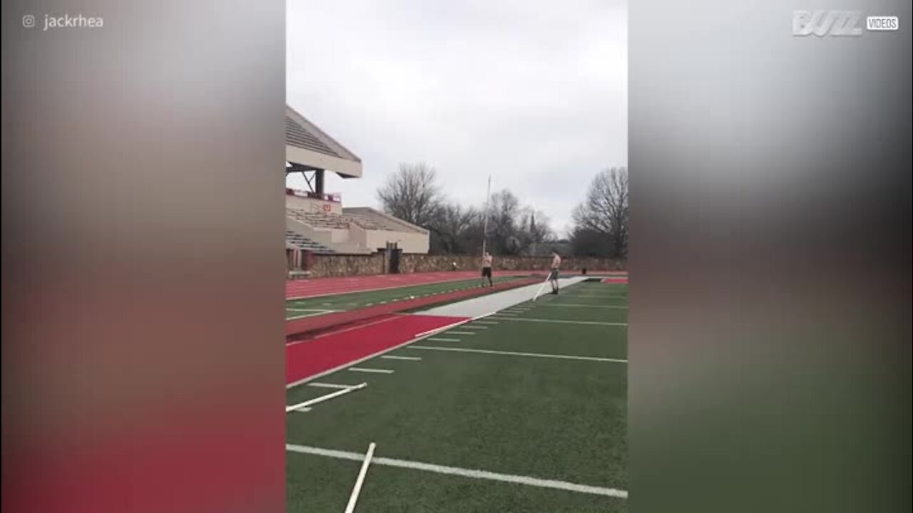 High jump fail injures athlete