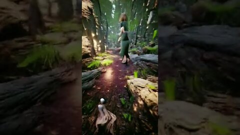a woman walking through the forest - art - #shorts #animation #art #anime #painting