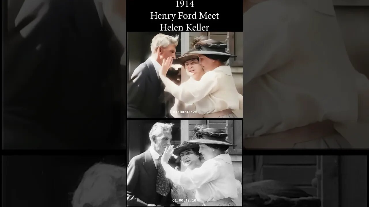 1914 - Henry Ford meets Helen Keller #colorized #artificialinteligence