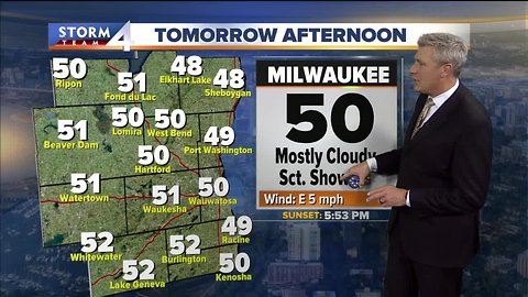 Isolated showers and highs in the 50s Friday