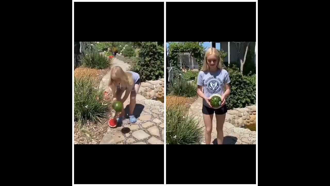 Blast watermelon | a priceless reaction shown by girl