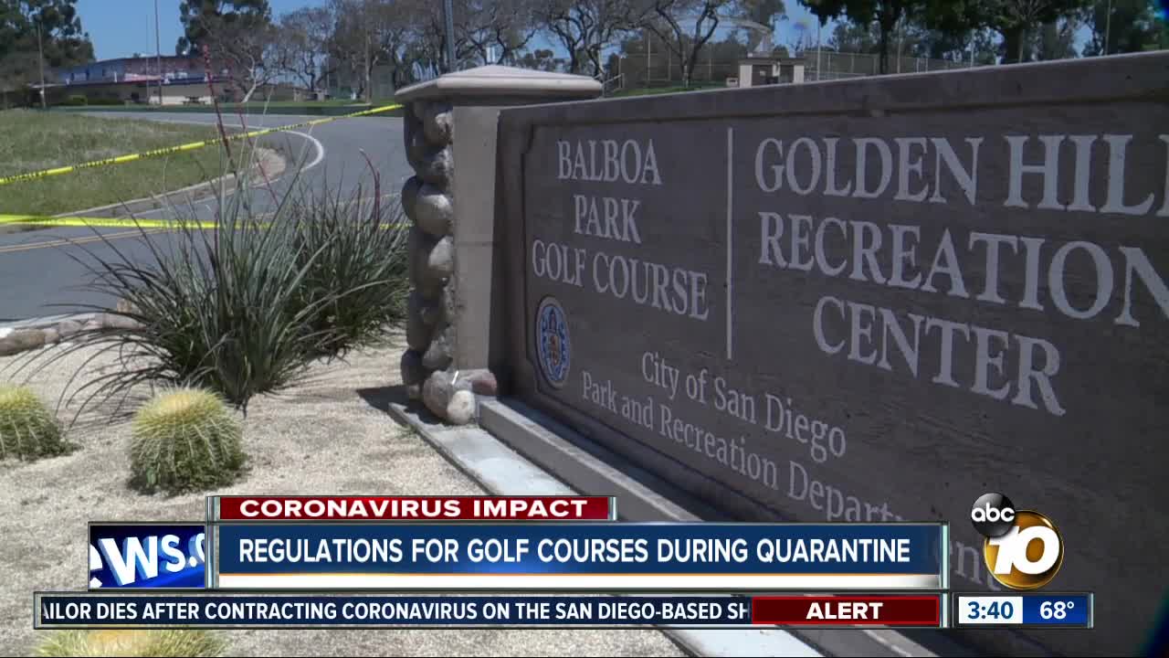 Regulations for golf courses during quarantine