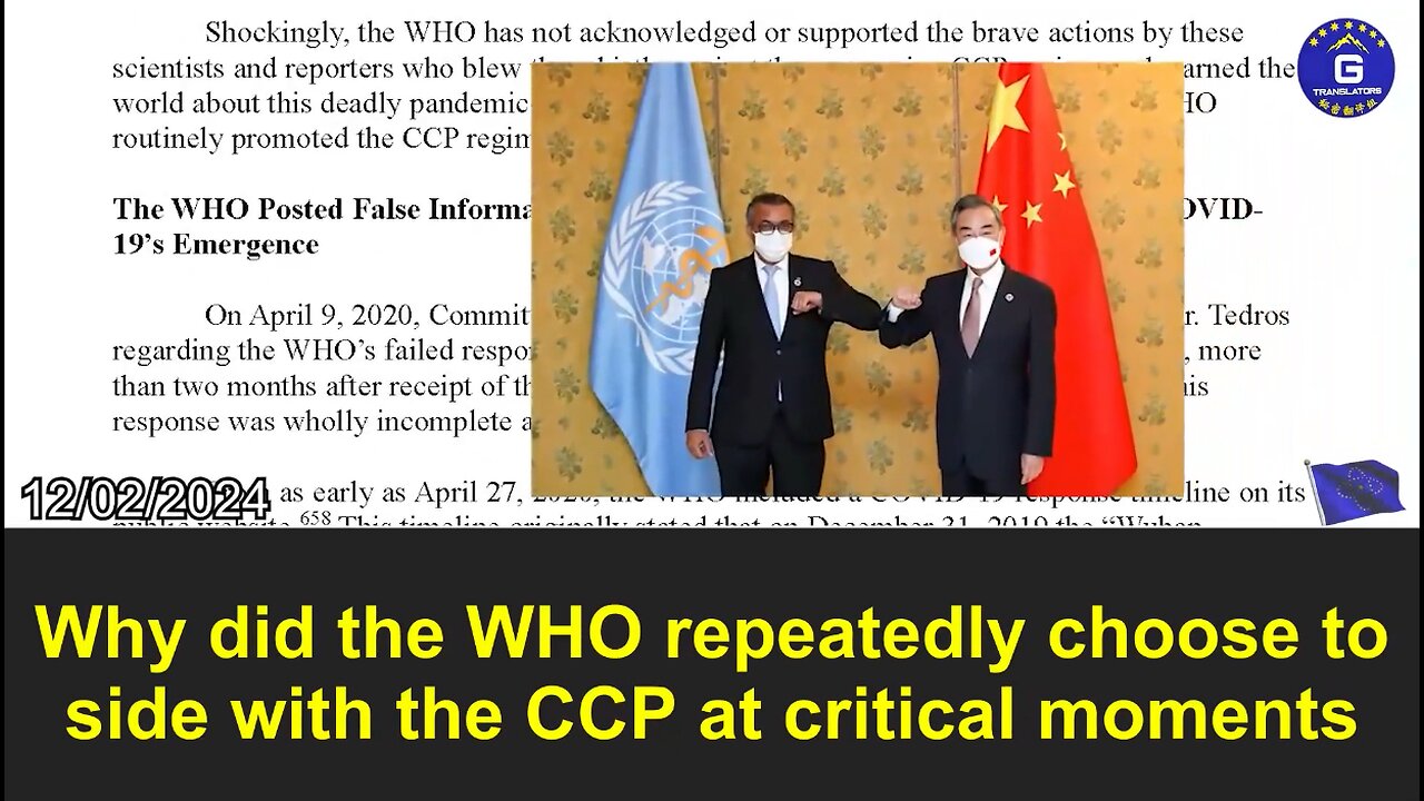 WHO Acted as a Shield for the CCP and Covered up the Truth about the Virus