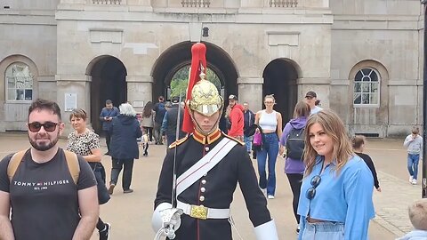 The kings guard becomes a baby sitter #horseguardsparade