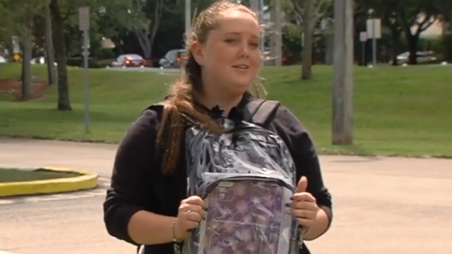 Stoneman Douglas students back from Spring Break, wearing clear backpacks