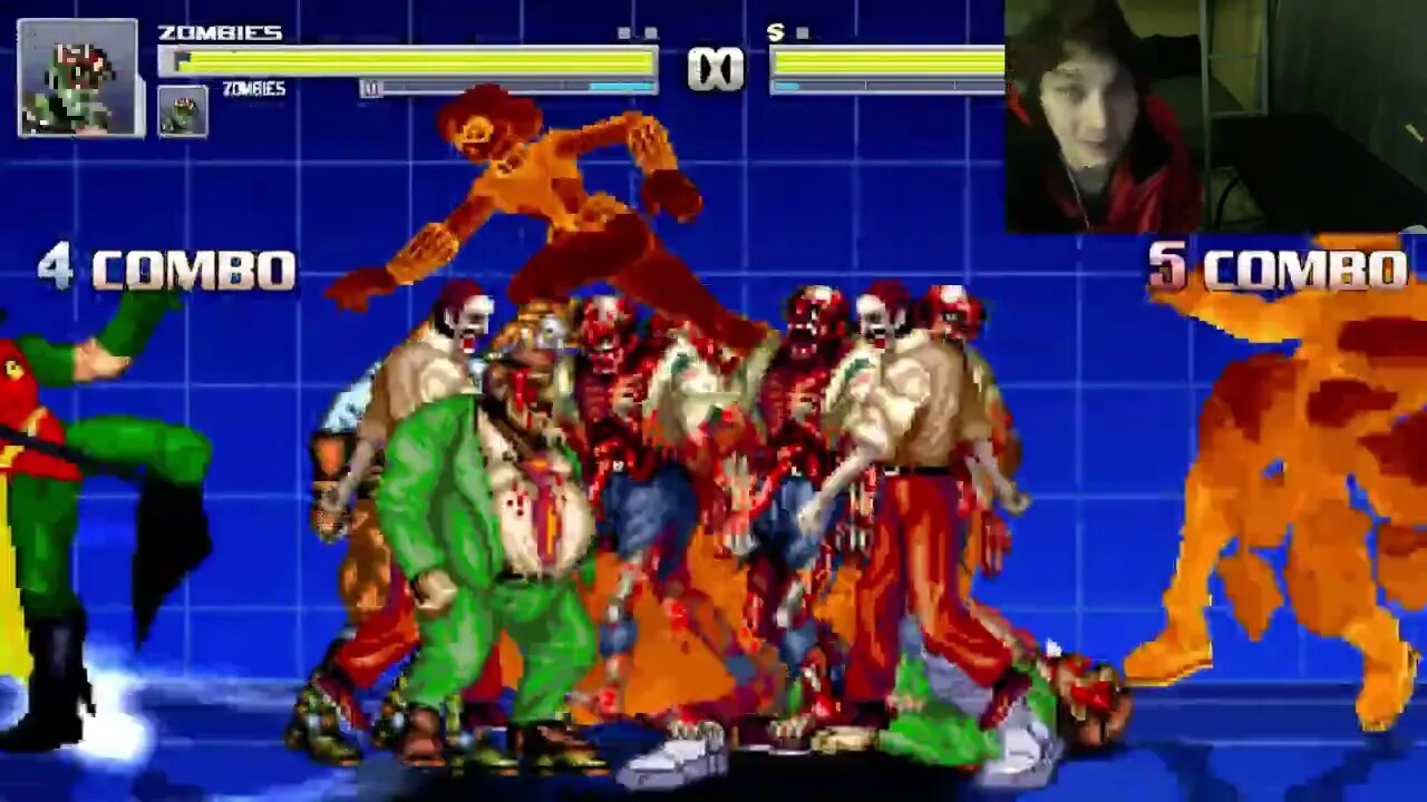 Zombies VS Teen Titans Members (Robin, Cyborg, And Beast Boy) In A Battle In The MUGEN Video Game