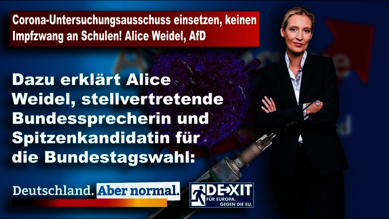 Corona-Untersuchungsausschuss einsetzen, keinen Impfzwang an Schulen! Alice Weidel, AfD