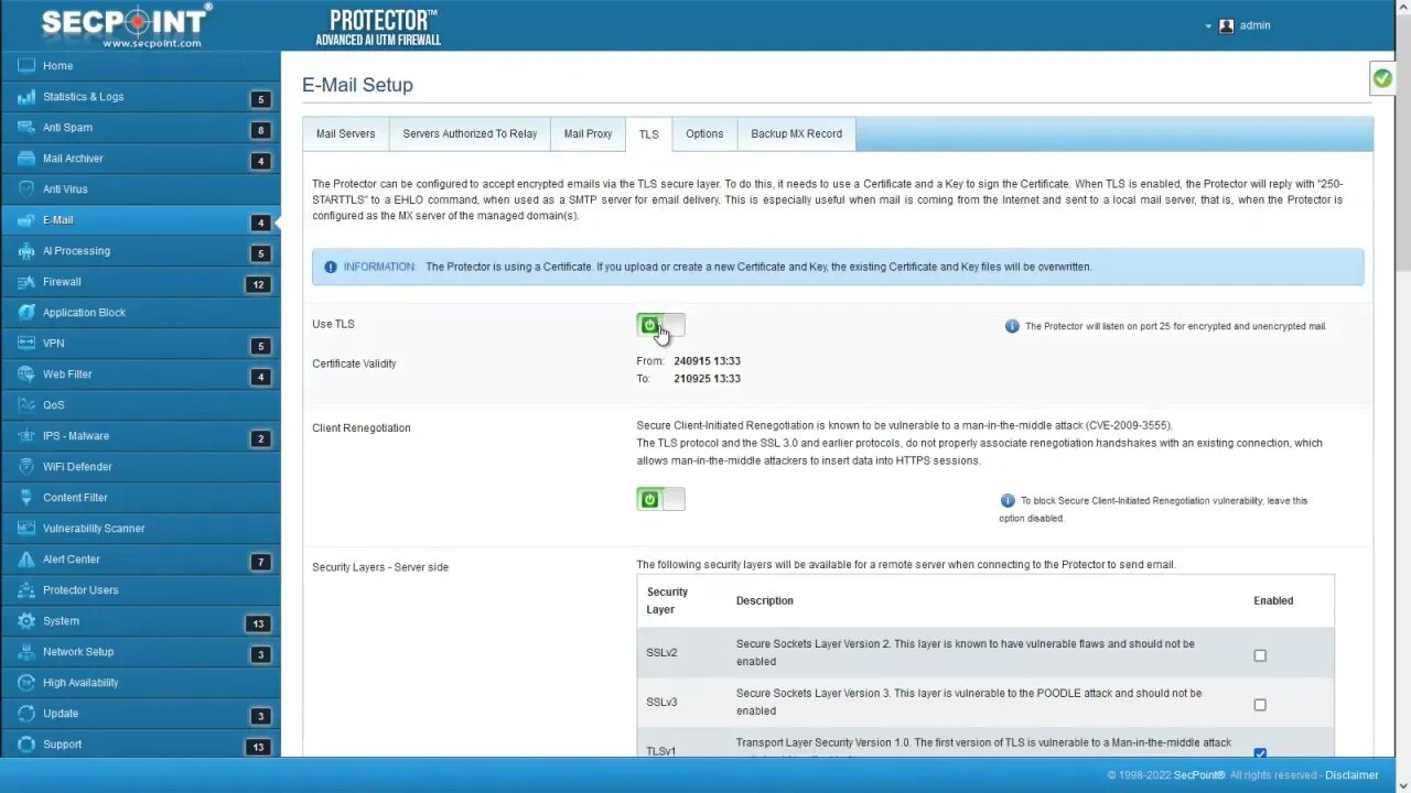 SecPoint Protector Improved TLS