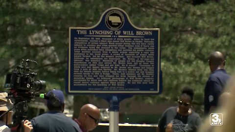 Remembering the 1919 lynching of William Brown; historical marker at Douglas Co. Courthouse