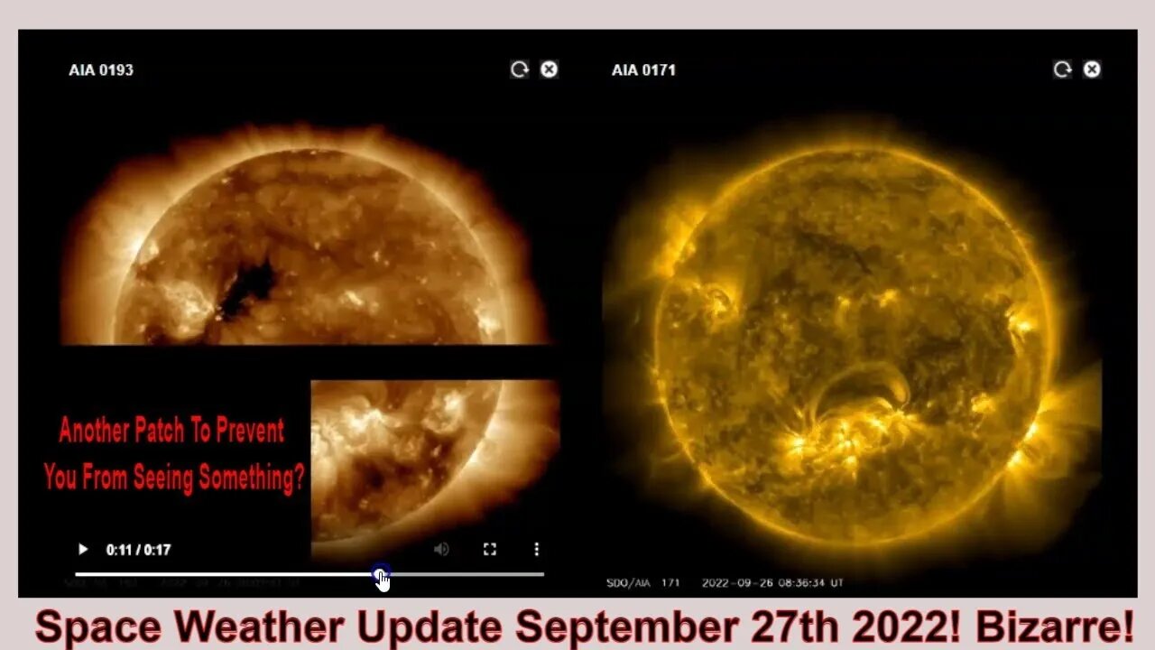 Space Weather Update September 27th 2022! Bizarro World!