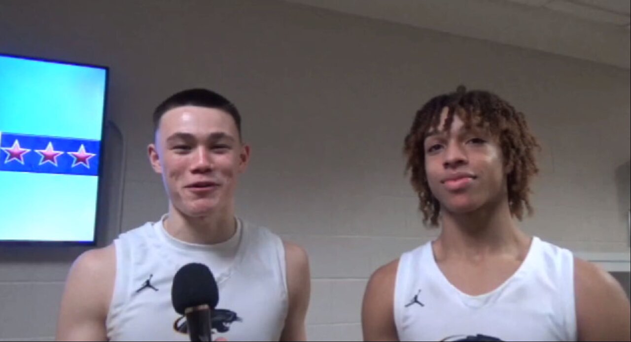 Plano East Guards Jordan Mizell & Narit Chotikavanic after Tx State 6a Semi Final Win