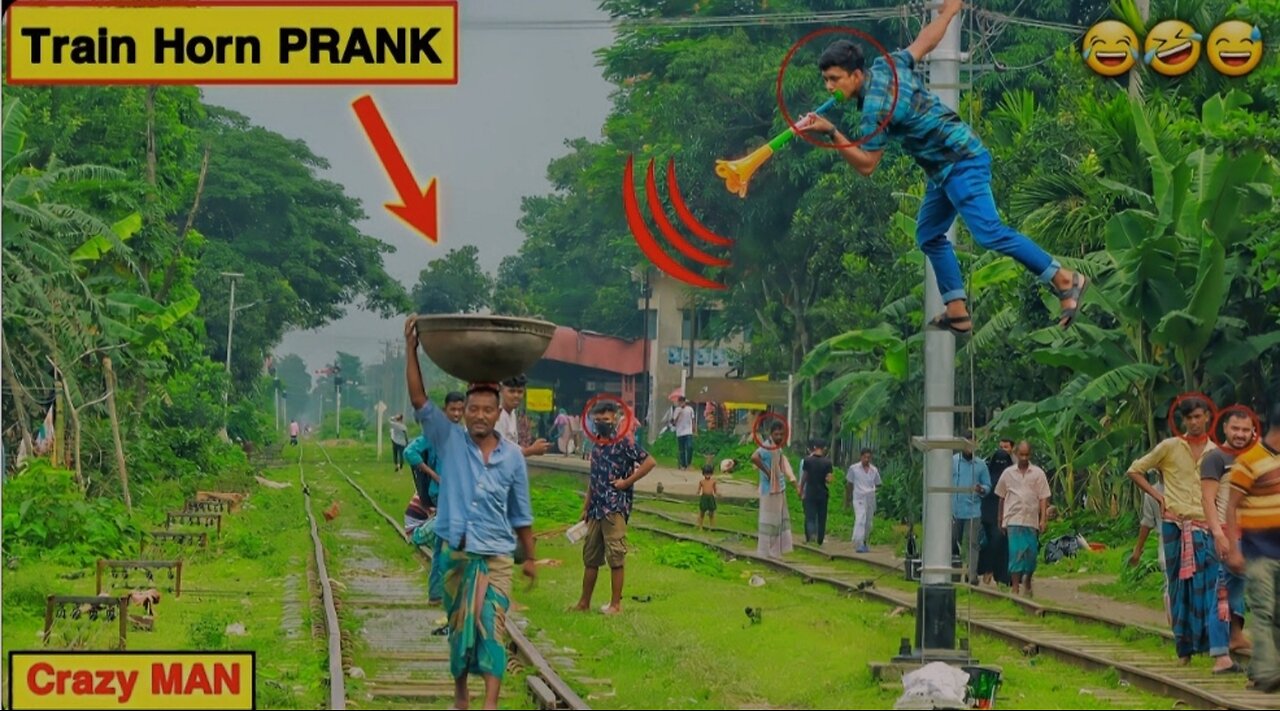 Update viral train horn prank | best of tran horn prank