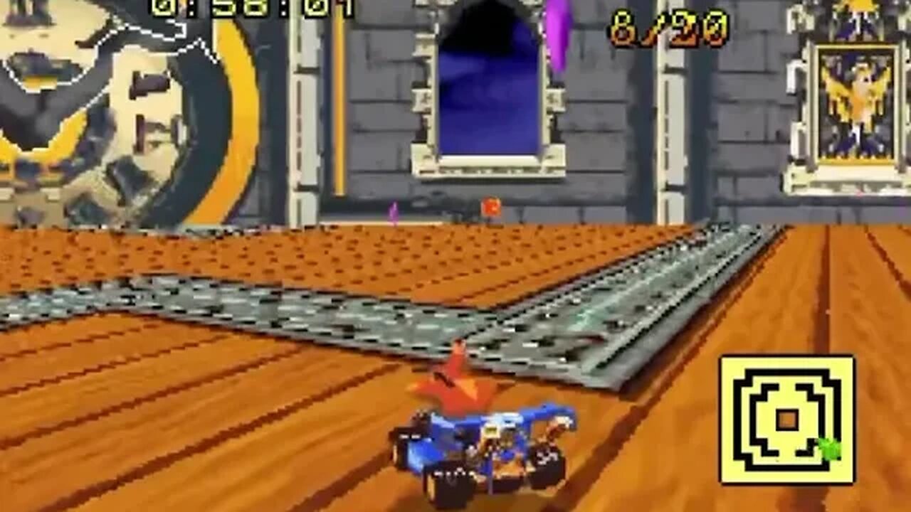 Crash Nitro Kart (GBA) - Desert Storm Crystal Challenge Gameplay (Purple CNK Token)