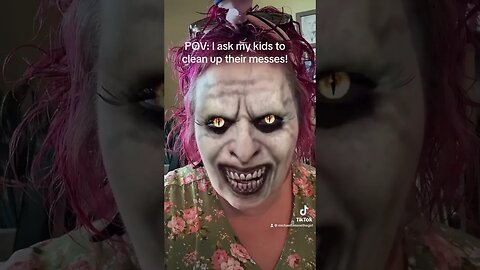 #POV asking kids to clean up. #family #momlife #kids #demon #ai #funnyfilter