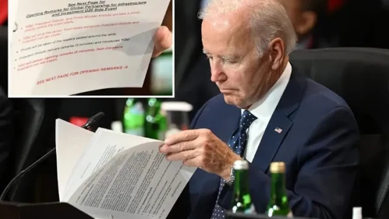 Biden Uses Cheat Sheet At G20 That Tells Him When To Sit And Speak