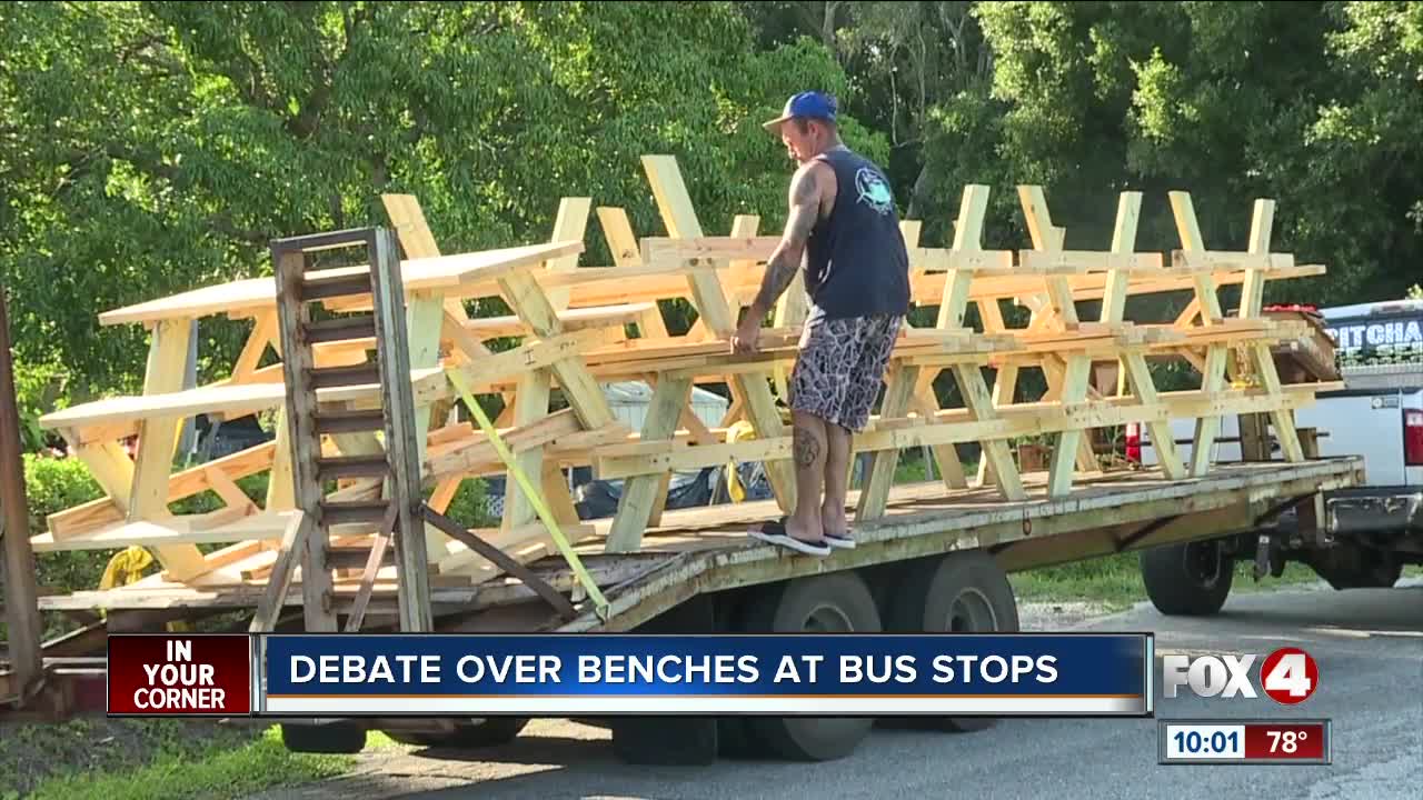 Debate over benches at bus stops