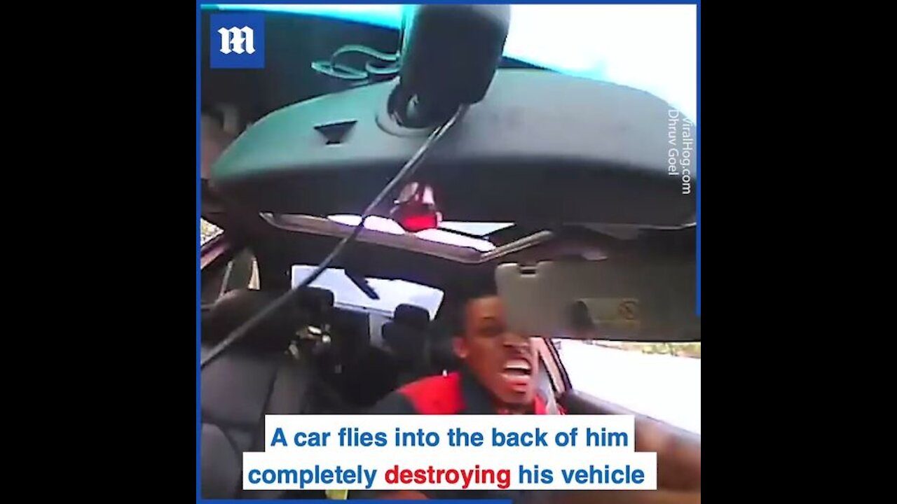 Reckless Driver crashes into the back of car on highway