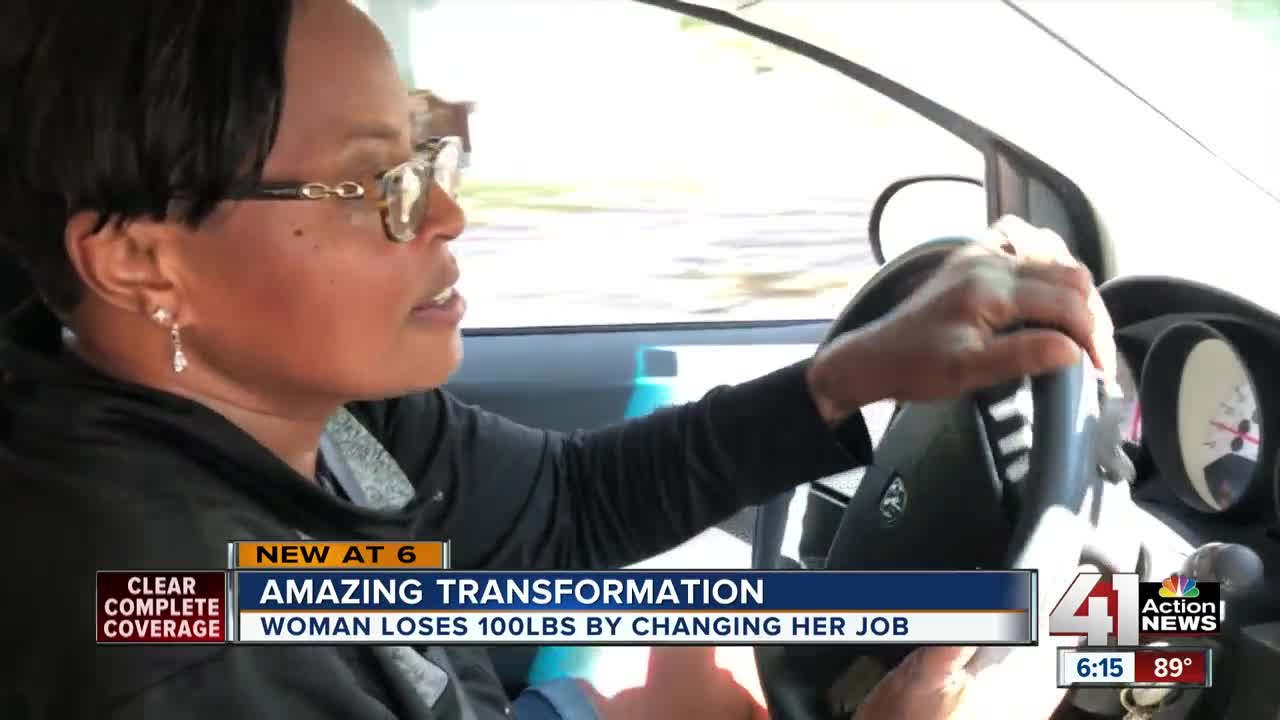 Creative delivery driver in KCK sheds 100 pounds with her at work, work-out