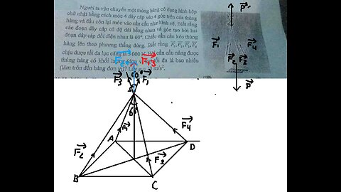 Toán 12: Người ta vận chuyển một thùng hàng có dạng hình hộp chữ nhật bằng cách móc 4