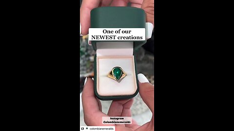 A bold 3.55 carat vivid dark green Muzo Colombian emerald set in a substantial 18k bezel setting
