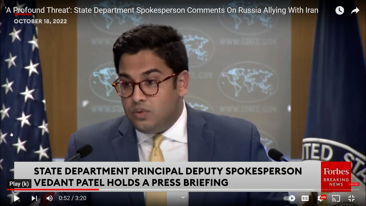 State Department Spokesperson Vedant Patel Comments on Russia Allying with Iran