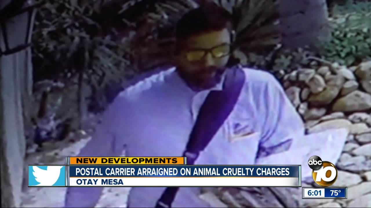 Chula Vista postal carrier arraigned on animal cruelty charges