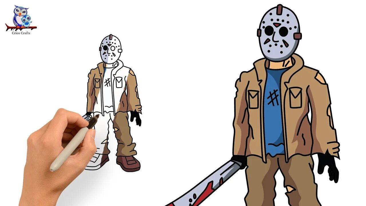 How to Draw Jason Voorhees Friday the 13th - Halloween Art