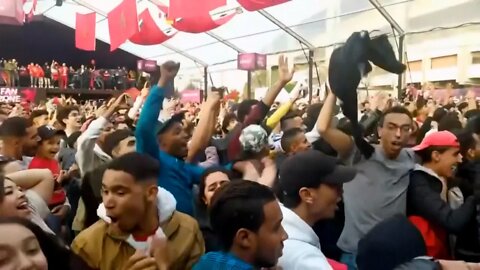 Fans in Casablanca celebrate like CRAZY as Morocco beat Portugal